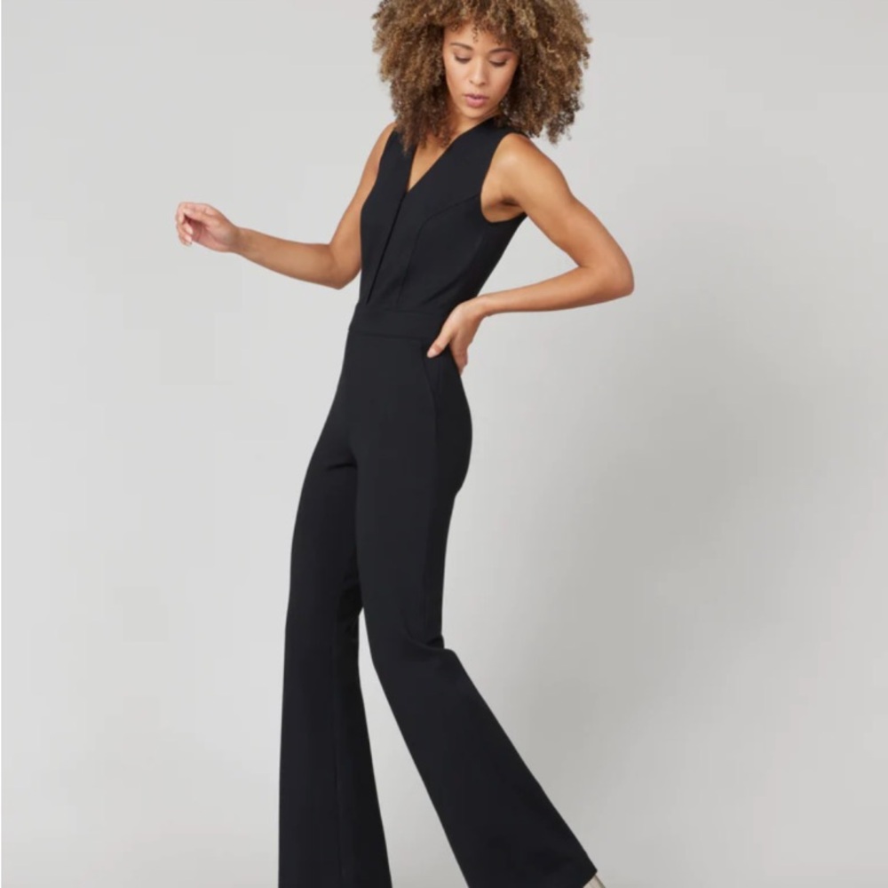 SPANX Elegant Black V-Neck Jumpsuit 1xl
